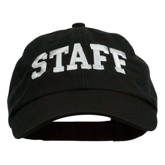 Staff Letter Embroidered Low Profile Washed Cap - Black OSFM