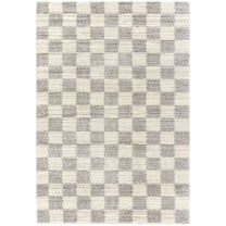 Hauteloom Belita Living Room, Bedroom Area Rug - Contemporary - High Pile - Cream, Tan, Light Gray - 2' x 2'11"