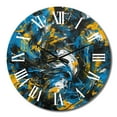 thumbnail image 2 of Designart "Abstracted Realms in Blue and Yellow II" Abstract Oversized Wall Clock, 2 of 5