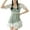 C-Green586, variant on DHFJKG One Piece Swimsuit Women Puff Short Sleeve High Waist Houndstooth Swimsuits Sweet Mesh Ruffle Sweetheart Neck Bathing Suit Stylish Beachwear