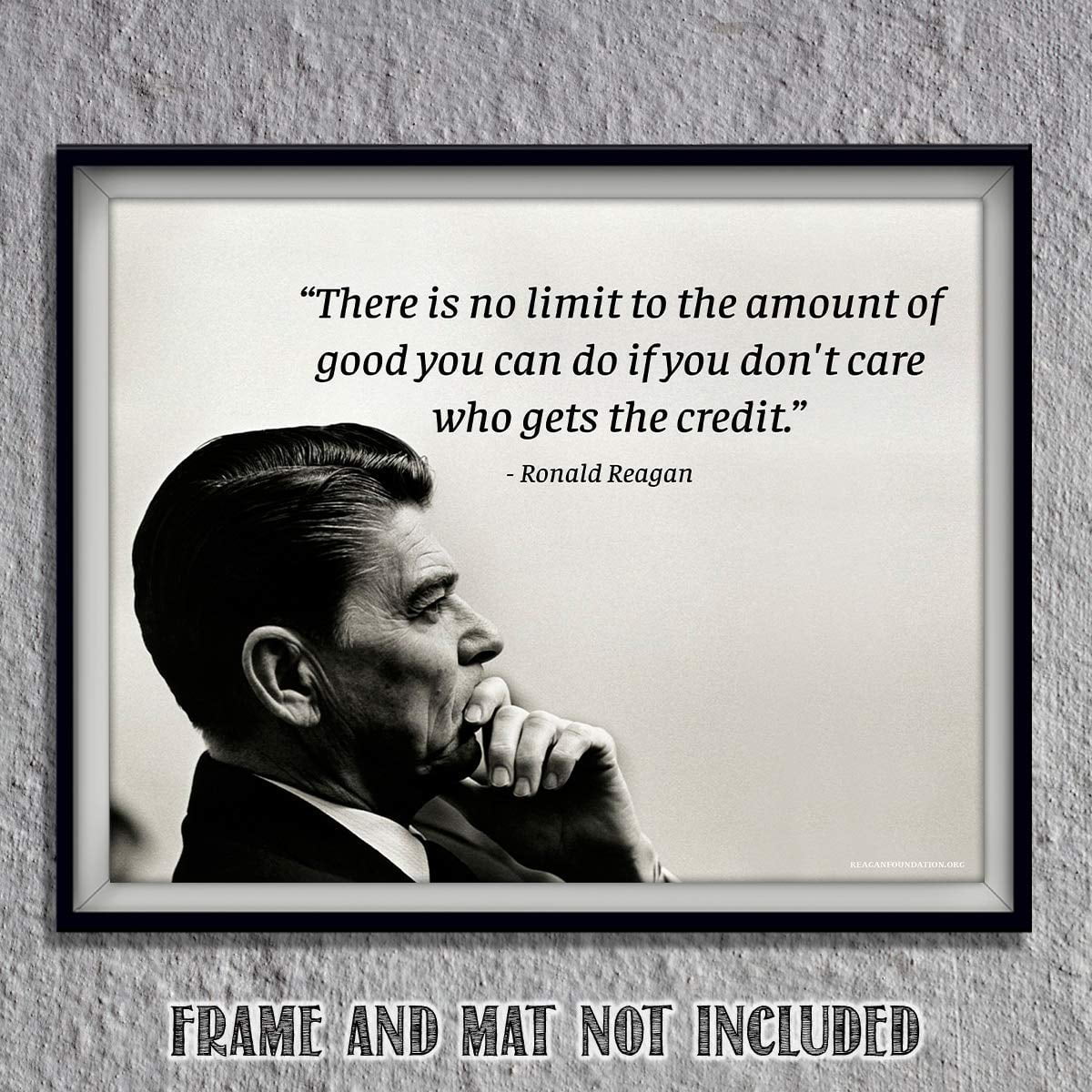 Poster or Framed Ronald Reagan Picture "No Limit to the Amount of Good" Quote 