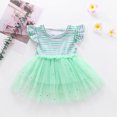 thumbnail image 2 of Birdeem Robe Princesse en Tulle à Rayures Arc-en-Ciel à Volants pour Bébé Fille, 2 of 9