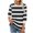 Black, variant on Women's Plus Size 3/4 Sleeve Tops Crew Neck Loose Fit Striped T Shirts Fall Basic Tunic Top Blouses Blue L