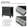 thumbnail image 6 of Tina's Home Farmhouse Black Soild wood End Tables Set of 2 with Charging Station, 3 Drawer Side Table with Pull-Out Tray for Living Room, Small Spaces, 6 of 7
