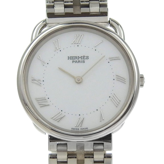 Pre-Owned Hermès Arceau Men's Stainless Steel Quartz Watch with Analog Display and... (Good)