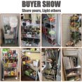 thumbnail image 4 of AMERTEER 3/4-Tier Mesh Wire Rolling Cart Multifunction Utility Cart Can Do 3/4-Tier Rolling Cart for Laundry Items Rolling Carbon Steel Mesh Cart Rolling Cart, 4 of 8