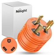 Nilight 30 Amp to 30Amp RV Power Adapter 3Prong Generator Twist Plug L5-30P to TT-30R 30A Male Plug to 30A Female Receptacle for RV Generator Camper Caravan Electrical Power Converter