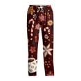 thumbnail image 4 of Fabrcox Christmas Snowflake Printed Graphic Mens Loose Fit Pj Bottoms Elastic Waist Drawstring Lounge Bottoms Straight Leg Casual Home Soft Pj Pants with Pockets Wine XL, 4 of 4