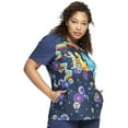 thumbnail image 4 of Tooniforms Scrubs Top For Women V-Neck TF639, M, Coming Or Going, 4 of 7