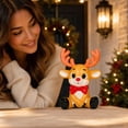 thumbnail image 2 of Christmas Sitting Reindeer Resin Figurine, Cute Red Nosed Deer with Bow, Christmas Decor, Holiday Tabletop Statue for Porch Mantel Shelf Entryway and Indoor Home Decor Display Accent, 2 of 7