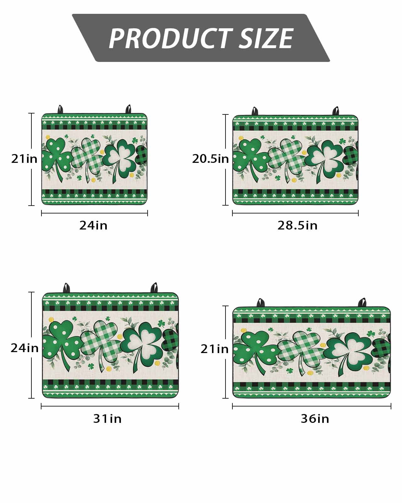 Stove Top Covers for Electric Stove, St. Patrick's Day, Glass Stovetop Cover Protector, Green Shamrock Farmhouse Plaid Eucalyptus Induction Cooktop Protector Oven Mat for Kitchen Countertop 24"x21"