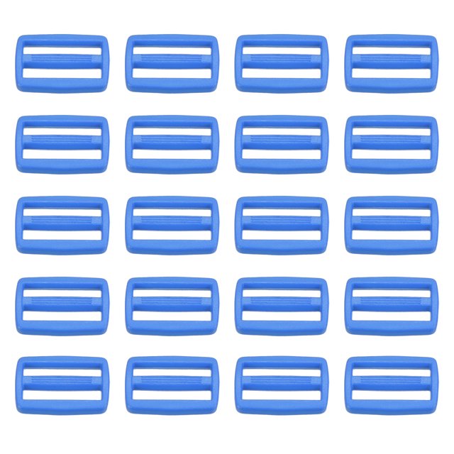 Unique Bargains 25/32 Inch Tri-Glide Slide Buckles Webbing Strap Fastener, Blue, 50 Pack