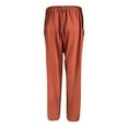 thumbnail image 5 of WREESH Womens Cotton Linen Pants Solid Color High-Waist Loose Wide Leg Pants Wine, 5 of 5