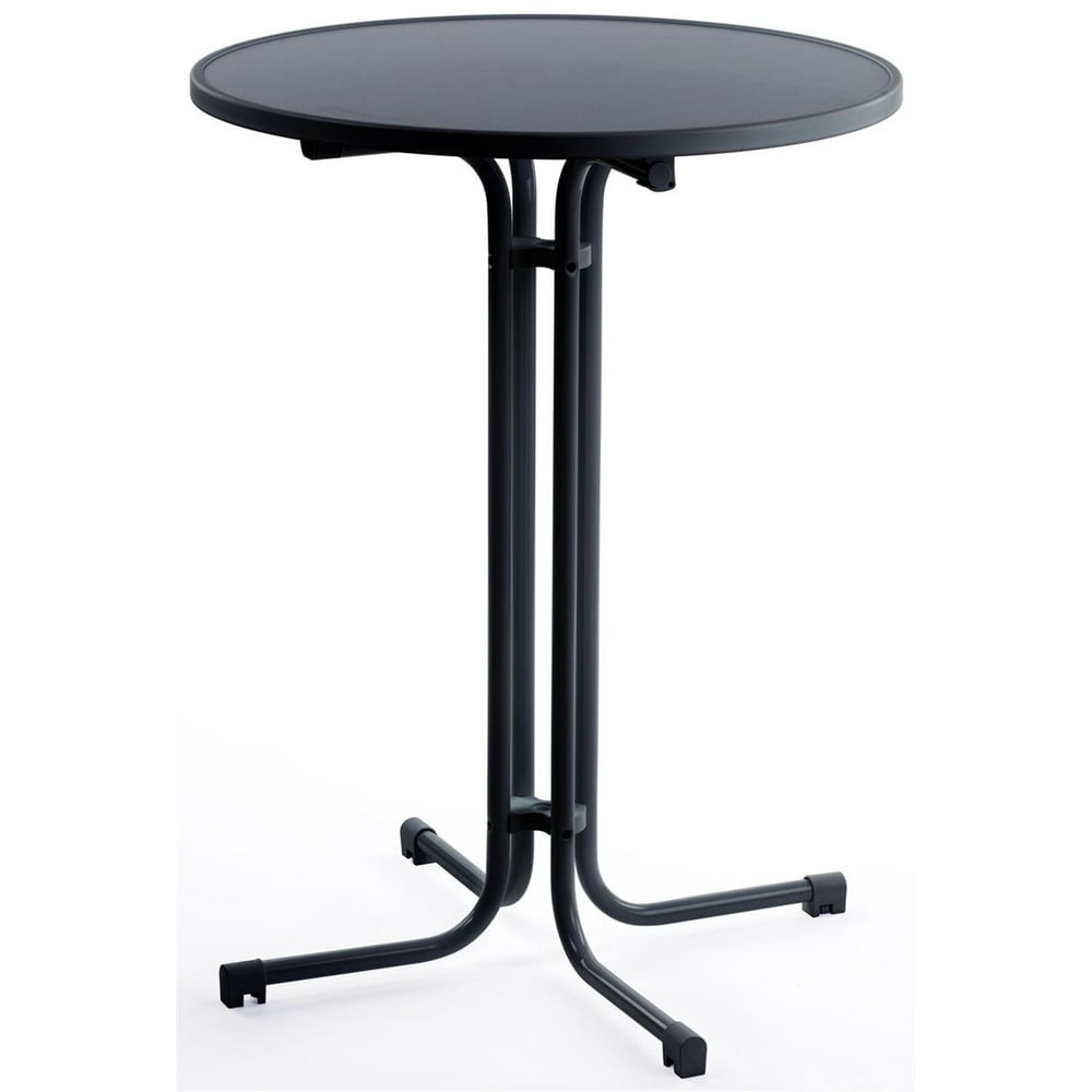 Displays2go 31.5" Round Highboy Table with MDF Top, 42.25"h Pub Table