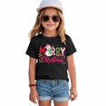 thumbnail image 2 of WUANDIXFA Toddler Boys Girls Christmas Shirt Cotton Soft Short Sleeve Tops Cute Fashion Crewneck Kids Graphic T-Shirts,Black,2-3 Years, 2 of 6