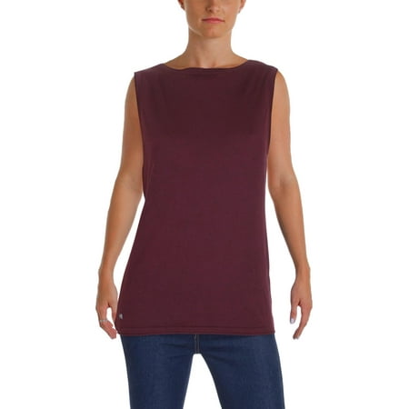Lauren Ralph Womens Silk Blend Slim Fit Tank Top Sweater
