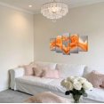 thumbnail image 2 of ZHONGYUTONG 5Pcs Gray and Orange Wall Art for Living Room Ocean Wave Pictures Love Heart Canvas Prints Abstract Water Paintings Couples Bedroom Bathroom Decor (8x14inx2pcs 8x18inx2pcs 8x22inx1pcs), 2 of 5