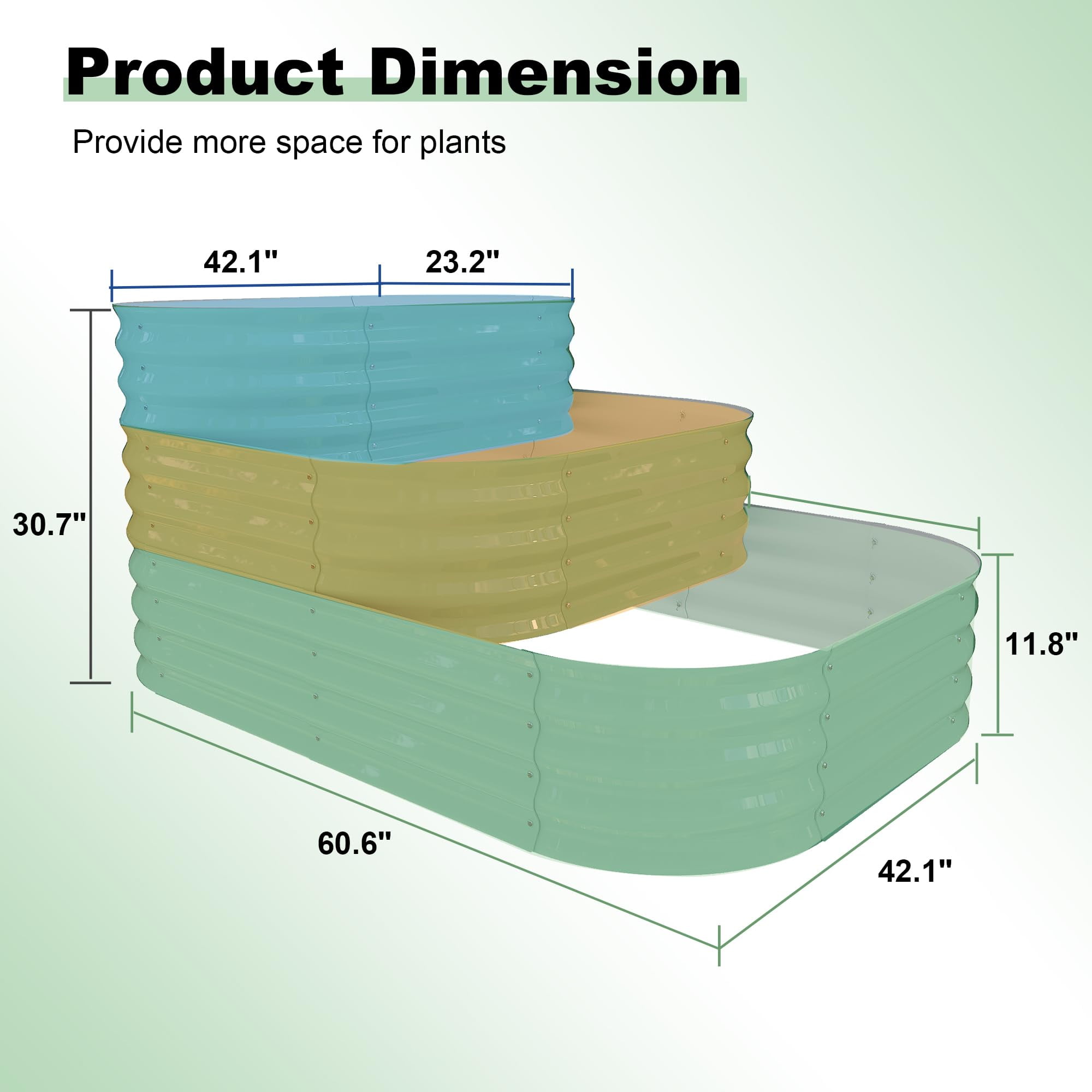 Towallmark Galvanized Raised Garden Bed Kit, Galvanized Planter Raised Garden Boxes Outdoor, Oval Metal Raised Garden Beds for Vegetables