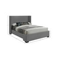 thumbnail image 3 of Meridian Furniture Oxford Grey Linen Textured Fabric Queen Bed, 3 of 9