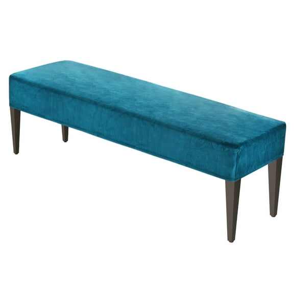 Uxcell Dining Bench Cover, for 39.4 to 55" Length Velvet Bench Slipcover Seat Covers with Elastic Buckle Washable Bench Slipcover [Blue]