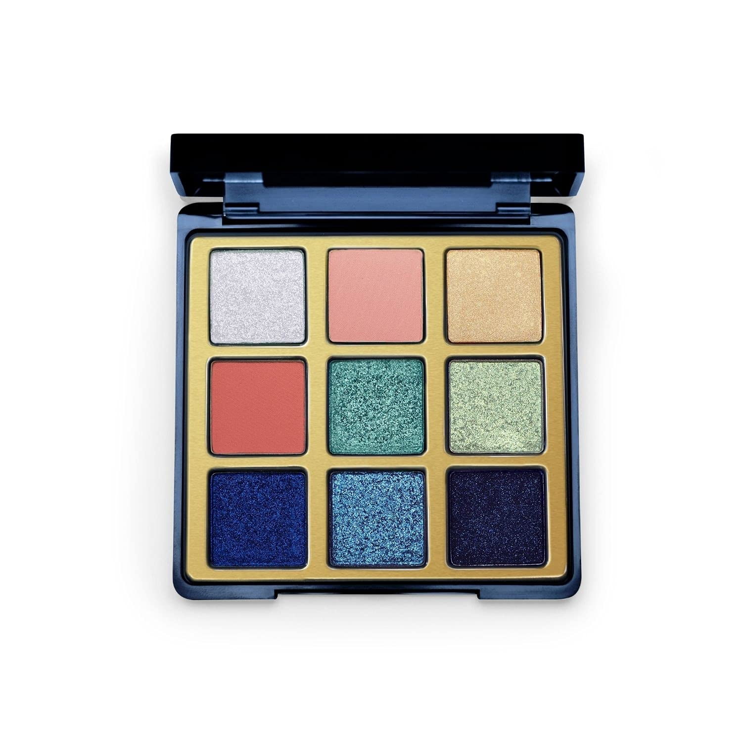 Eleman Aqua Blue Eyeshadow Palette - Ultra Rich Pigmented Matte, Metallic, Shimmer And Satin Shades - Vegan And Cruelty-Free Ingredients