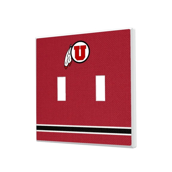 Utah Utes Stripe Design Double Toggle Light Switch Plate