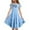Blue, variant on Little Cute Dresses For Girls Double Layer Flutter Sleeve Flowy A Line Casual Gradient Midies Girls Beach Dress Size 8-9T