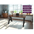 thumbnail image 5 of Serenity A-Frame Writing Office Desk for Home  and Office, 66"x30" with Walnut Block Top, Black Frame, 5 of 7