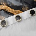 thumbnail image 4 of Manfei Aesthetic Marble Kitchen Curtains, Foil Black Out Curtains Pack of 2 (42x63 Each), Black and Gold, 4 of 6