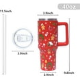 thumbnail image 6 of 40 oz Christmas Tumbler with Handle and Straw, Stainless Steel Insulated Gingerbread Man Tumbler 40 oz, Reusable Gingerbread House Cup with Leak Proof Lid, Christmas Gifts for Women, 6 of 6
