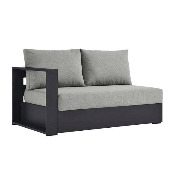 Modway Tahoe Outdoor Patio Powder-Coated Aluminum Modular Left-Facing Loveseat in Gray Gray