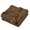 thumbnail image 1 of Manta de sofá de punto suave con borla, cama, mantón de siesta de oficina, manta decorativa para sofá, color beige AweSitey LF000016-04B, 1 of 7