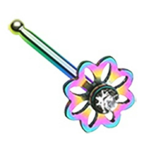 Nose Ring Rainbow Flower Icon Nose Stud 20g