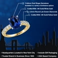 thumbnail image 2 of Gem Stone King 14K Two Tone Gold Blue Created Sapphire and Lab Grown Diamond Engagement Ring for Women | 5.65 Cttw | Oval 11X9MM | Gemstone September Birthstone | Size 6, 2 of 6