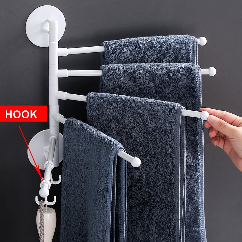 VALINK 1pcs 180 degree rotation Towel Rail Rack Towel Holder Bathroom Towels Rack Hanger Wall
