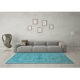 thumbnail image 3 of Ahgly Company Indoor Square Oriental Light Blue Industrial Area Rugs, 5' Square, 3 of 4