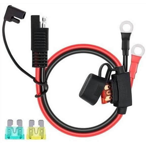 CoolStuff 20A/30A/40A SAE Connector, 10AWG SAE Battery Connector, Ring Terminal Harness Accessory Cable