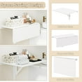 thumbnail image 5 of HYJY Wall Mounted Folding Desk, Fold Down Drop Leaf Table, Wood Laundry Floating Desk, Foldable Computer Table Wall Mount for Small Spaces, Study, Kitchen (White), 5 of 9