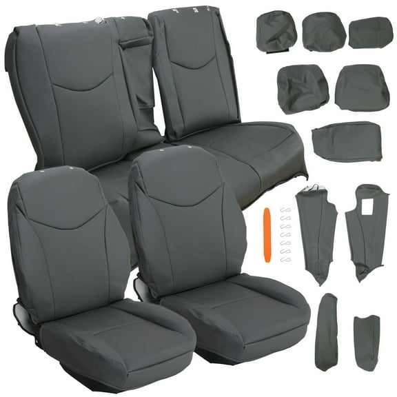 For Toyota Prius 2010-2015 Gray Synthetic Leather Seat Covers Front & Rear Set