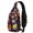 Purple Halloween Jack Lanterns, variant on Purple Halloween Pumpkins with Boo Sling Backpack, Cycling Sling Bag with Earphone Port, Breathable Padded Back Gift Ideas for Holiday Birthday Gifts