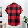 thumbnail image 4 of Blusa y camisa de manga corta con cuello vuelto para hombre, estilo casual, con botones, estampado playero, de manga corta, de poliéster, 4 of 7