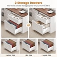 thumbnail image 5 of SEDETA Farmhouse L Shaped Standing Desk, 55 inch Height Adjustable Corner Desk with Storage Drawers, Standing Computer Desks with Power Outlets for Home Office, Elegant Computer Desk, White, 5 of 9
