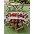 thumbnail image 3 of Outdoor Tablecloth with Umbrella Hole and Zipper, Christmas Truck Round Table Cloth 54 Inch Waterproof Tablecloth, Xmas Tree Red Plaid Snowflake Rustic Picnic Table Cover for Patio Camping, 3 of 7