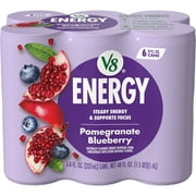 V8 Energy Pomegranate Blueberry Energy Drink, 8 fl oz Can, 6 Pack