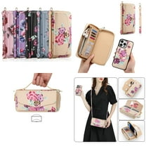 ELEHOLD Phone Bag with Case for iPhone 11 Multi-Functional Wallet Case Large Capacity with Card Slots Zipper Purse Wriststrap Adjustable Shoulder Strap Handbag for Women,yellow