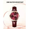 thumbnail image 6 of Leather Women Watches Ladies Dress Analog Quartz Date Classic Luminous Leather Strap 3ATM Waterproof Female Wrist Watch, 6 of 7