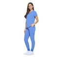 thumbnail image 2 of M&M SCRUBS Women's Essential Scrub Top and Pant Cool Stretch Jogger Scrub Set (XX-Large, Ceil Blue), 2 of 6