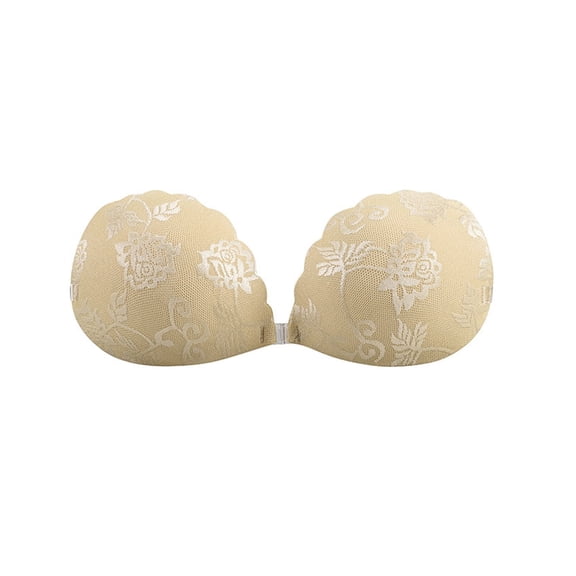 TELOLY 2026 New Adhesive Bra Strapless Adhesive Bra for Women Reusable Sticky Push Up Bra Lace Fabric Invisible Bra for Backless Dress for Party Wedding Evening Casual