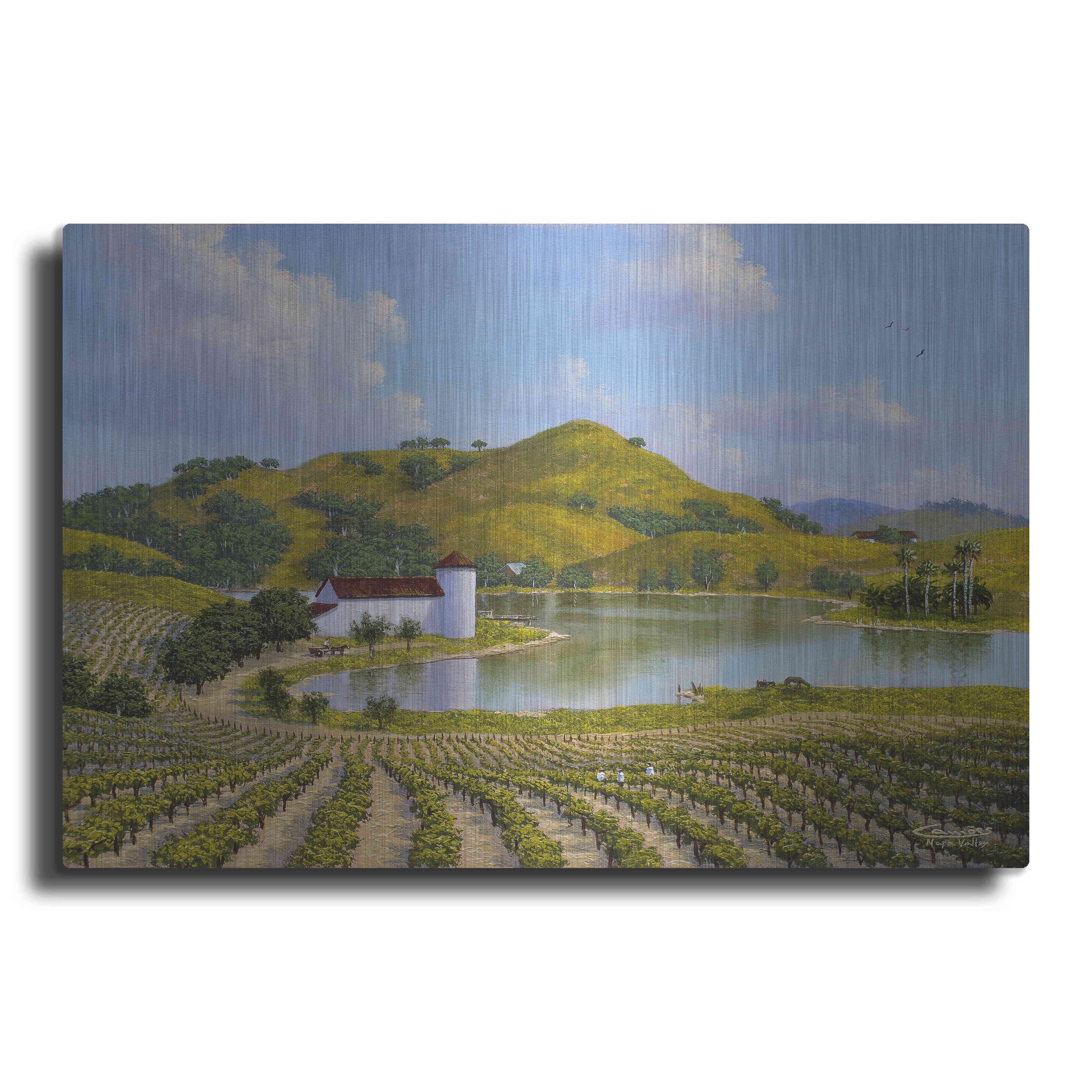 Luxe Metal Art 'Napa Valley' by Eduardo Camoes, Metal Wall Art, 36"x24"