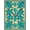 Turquoise Blue, Pattern 4, variant on ODIKA Turtle Stained Mosaic Ocean Border Entryway Teal Beachy Nautical Flowing Dynamic for Playroom, Bedroom, Reading Nook, Pet Friendly & Kids Safe Play